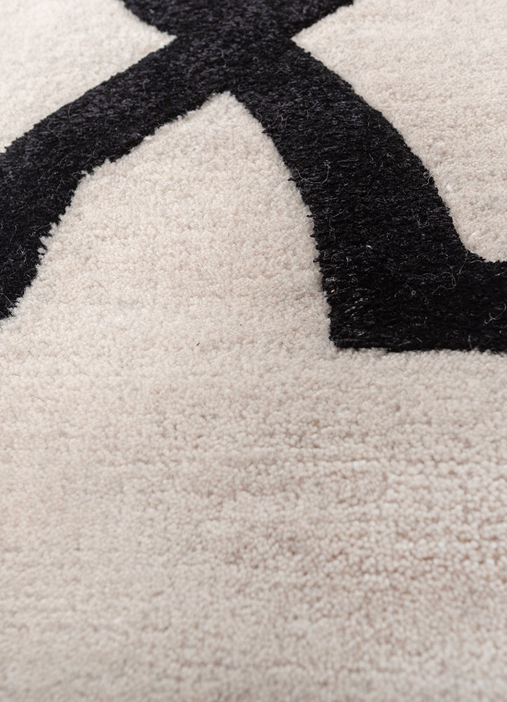 contour ivory wool and viscose hand tufted Rug - CloseUp