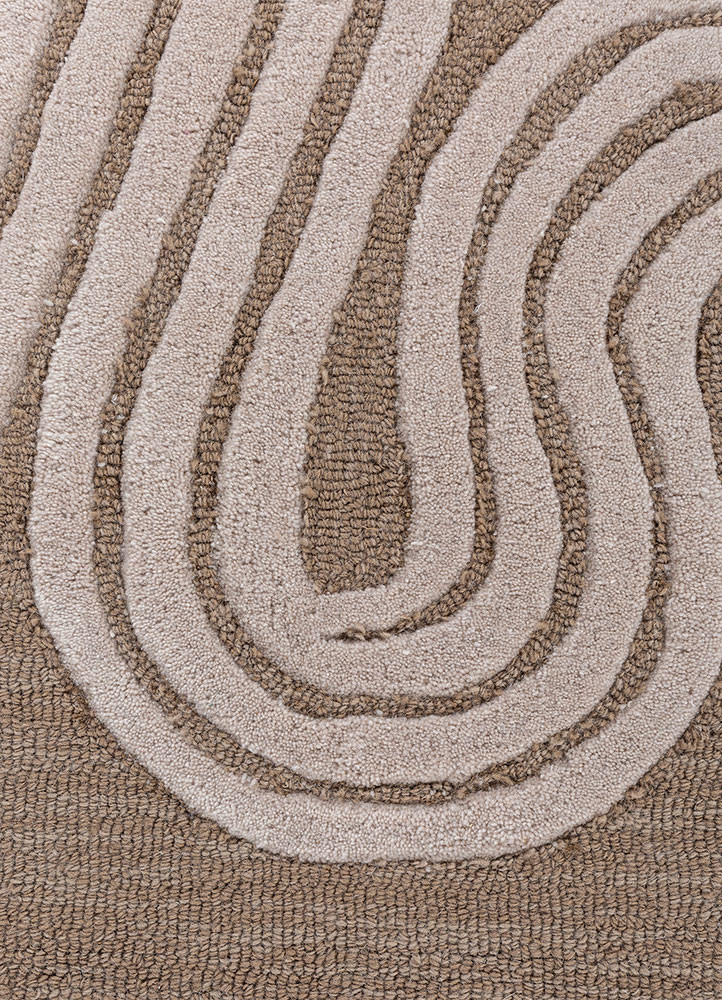 aprezo beige and brown wool hand tufted Rug - CloseUp aprezo beige and brown wool hand tufted Rug - CloseUp