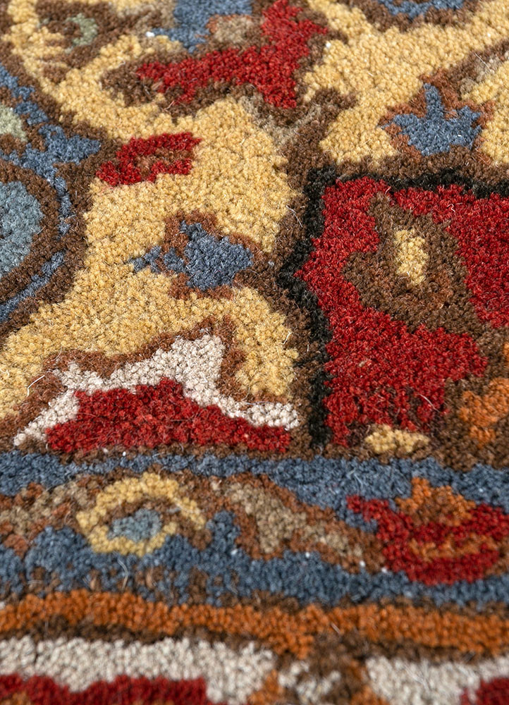 mythos red and orange wool hand tufted Rug - CloseUp