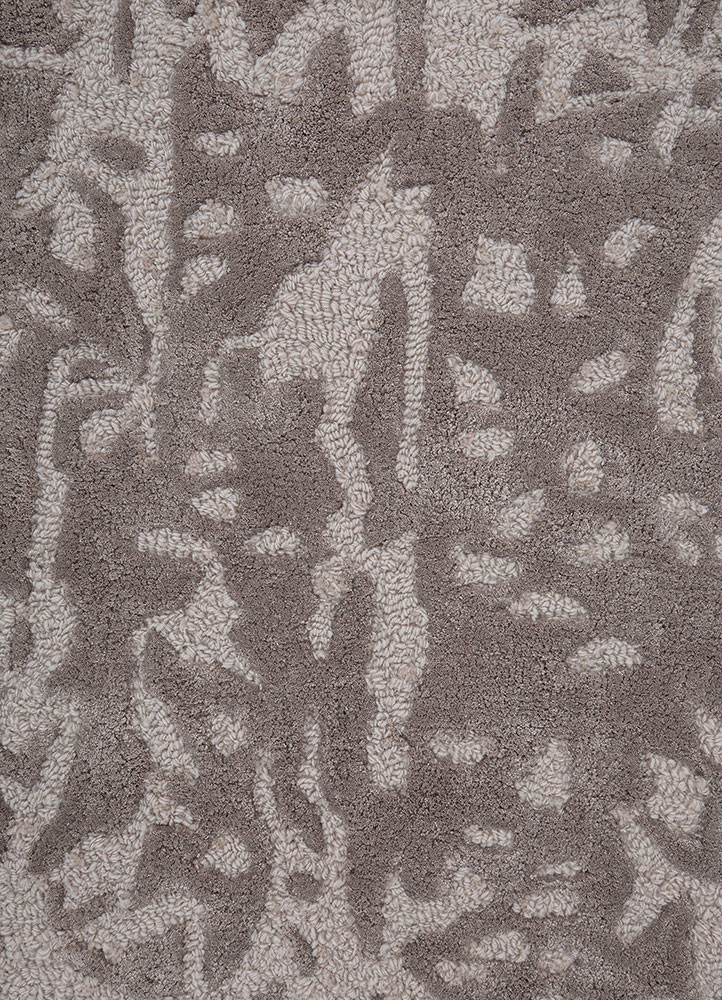 white noise ivory wool and viscose hand tufted Rug - CloseUp