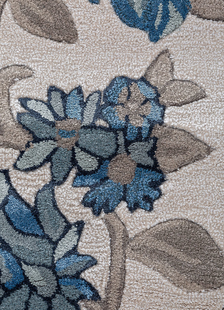 hacienda ivory wool and viscose hand tufted Rug - CloseUp