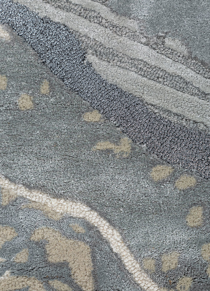 white noise blue wool and viscose hand tufted Rug - CloseUp white noise blue wool and viscose hand tufted Rug - CloseUp