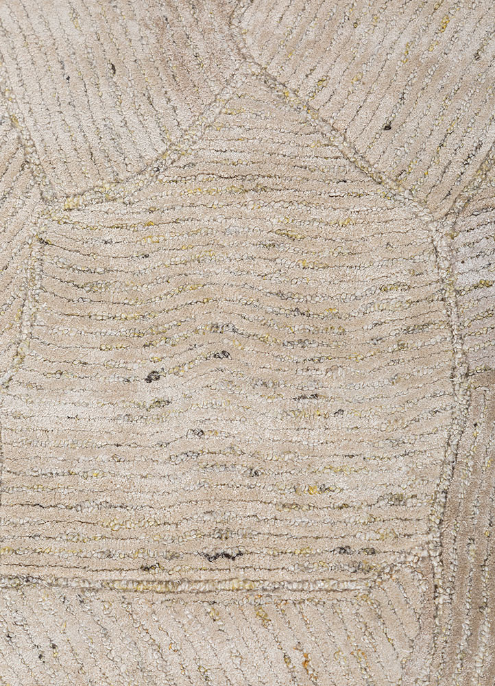 white noise beige and brown wool and viscose hand tufted Rug - CloseUp white noise beige and brown wool and viscose hand tufted Rug - CloseUp