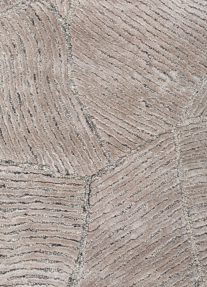 white noise grey and black wool and viscose hand tufted Rug - CloseUp white noise grey and black wool and viscose hand tufted Rug - CloseUp