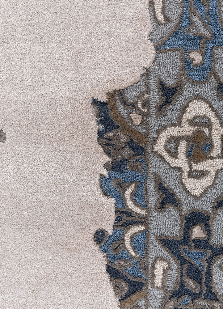 mythos ivory wool and viscose hand tufted Rug - CloseUp mythos ivory wool and viscose hand tufted Rug - CloseUp