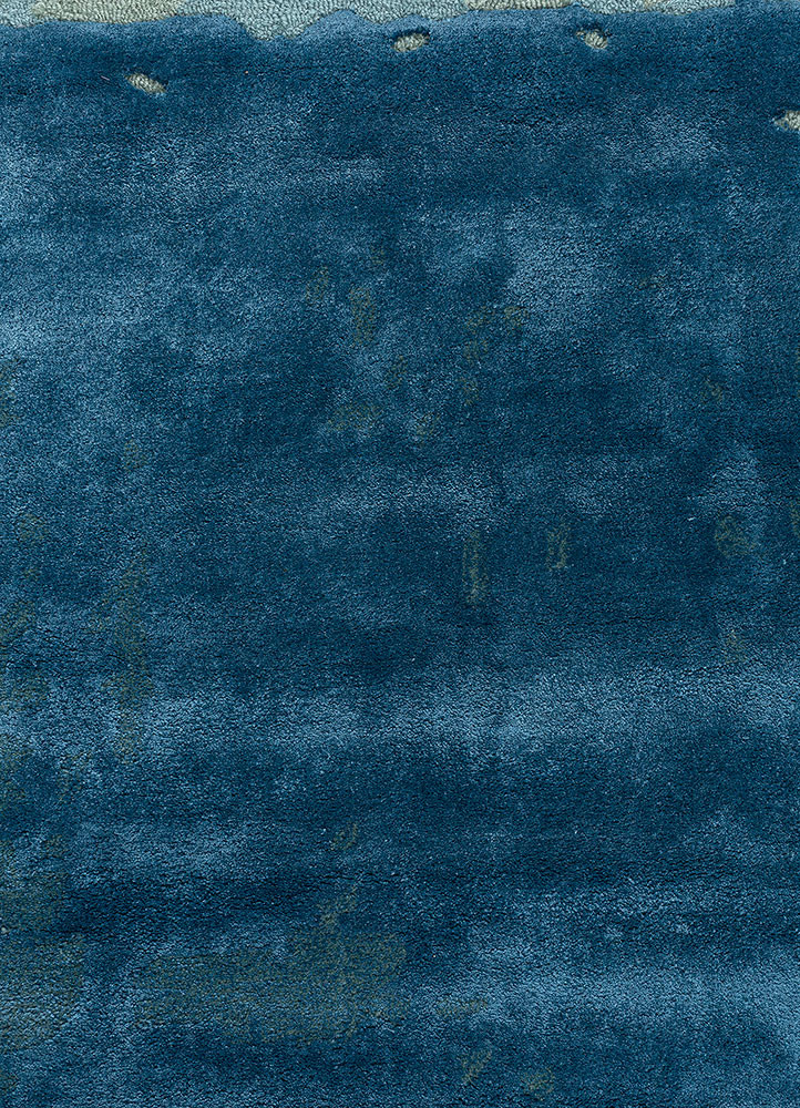 white noise blue wool and viscose hand tufted Rug - CloseUp white noise blue wool and viscose hand tufted Rug - CloseUp