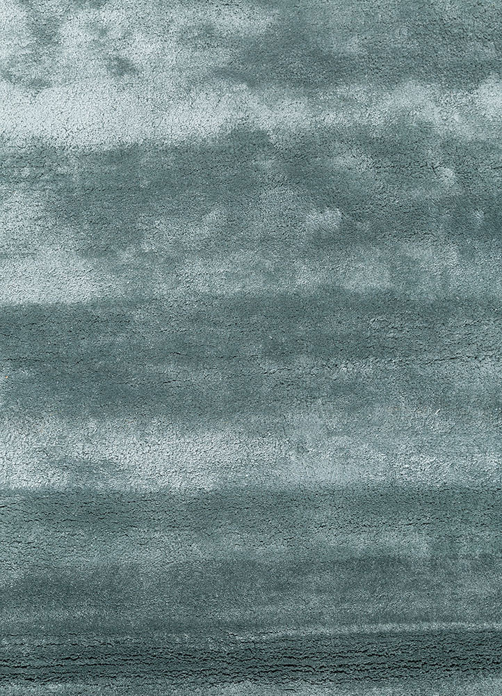 cera blue wool and viscose hand tufted Rug - CloseUp