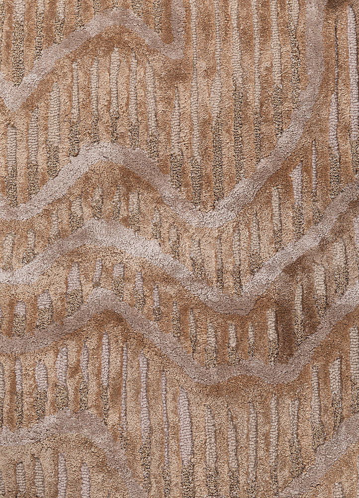 white noise beige and brown wool and viscose hand tufted Rug - CloseUp white noise beige and brown wool and viscose hand tufted Rug - CloseUp