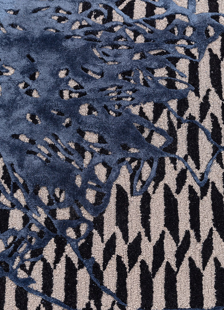 adrift blue wool and viscose hand tufted Rug - CloseUp adrift blue wool and viscose hand tufted Rug - CloseUp