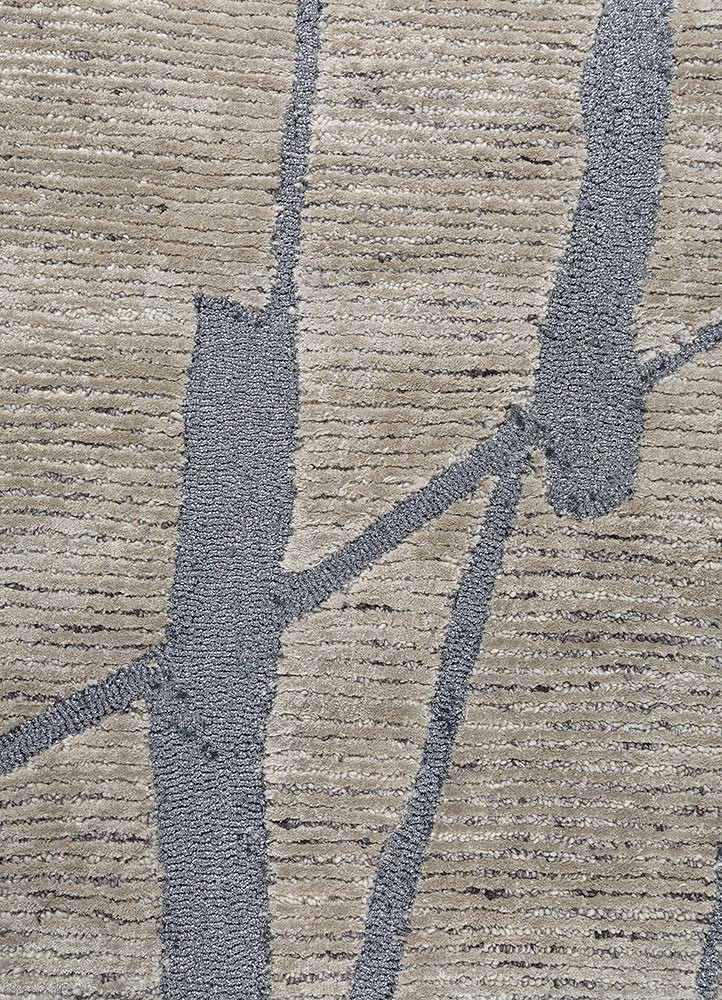 pathways blue wool and viscose hand tufted Rug - CloseUp pathways blue wool and viscose hand tufted Rug - CloseUp