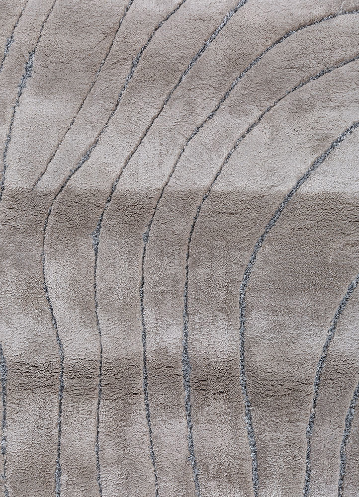 cera grey and black viscose hand tufted Rug - CloseUp cera grey and black viscose hand tufted Rug - CloseUp