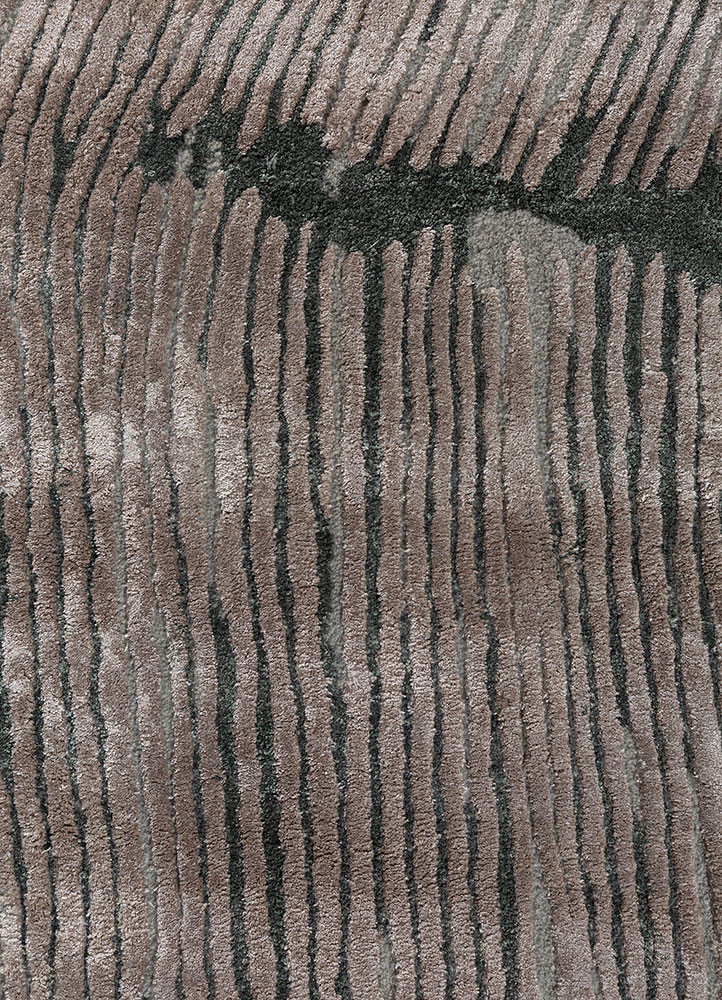 lucid beige and brown wool and viscose hand tufted Rug - CloseUp lucid beige and brown wool and viscose hand tufted Rug - CloseUp