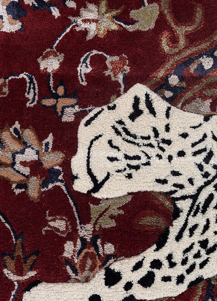 wild wanderlust red and orange wool and viscose hand tufted Rug - CloseUp wild wanderlust red and orange wool and viscose hand tufted Rug - CloseUp
