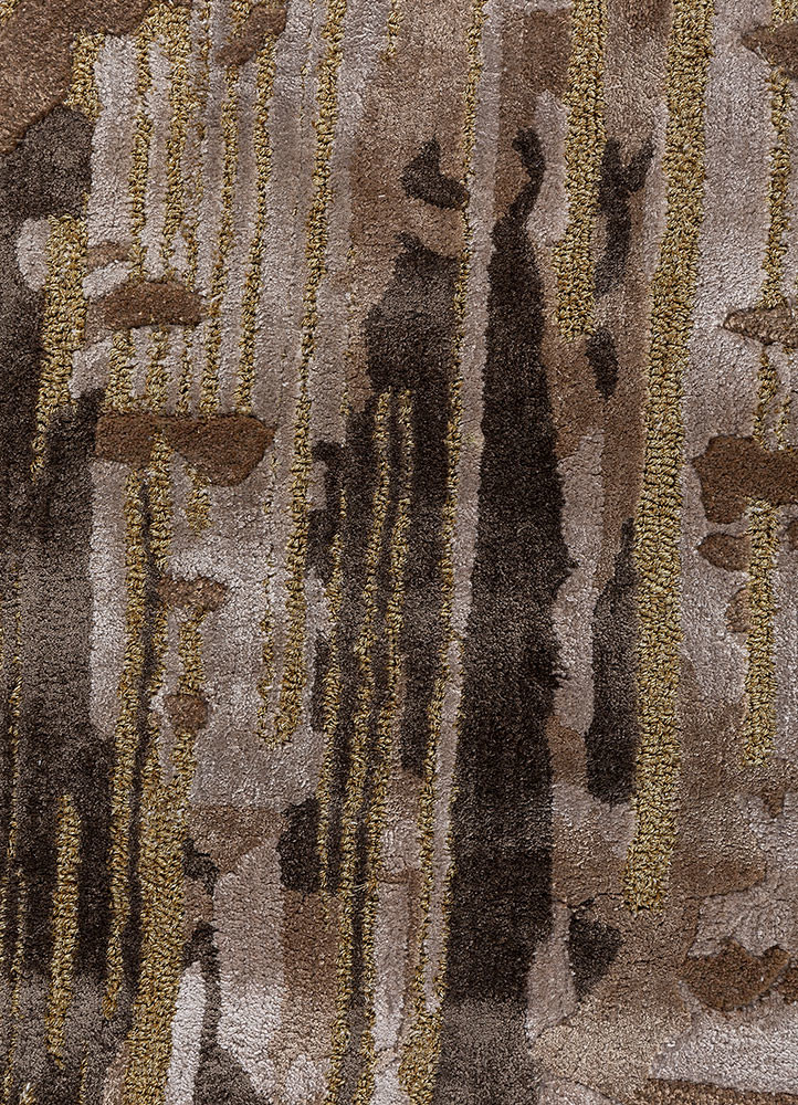 genesis beige and brown wool and viscose hand tufted Rug - CloseUp genesis beige and brown wool and viscose hand tufted Rug - CloseUp