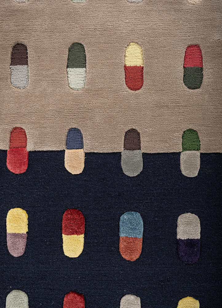 placebo blue wool and viscose hand tufted Rug - CloseUp placebo blue wool and viscose hand tufted Rug - CloseUp