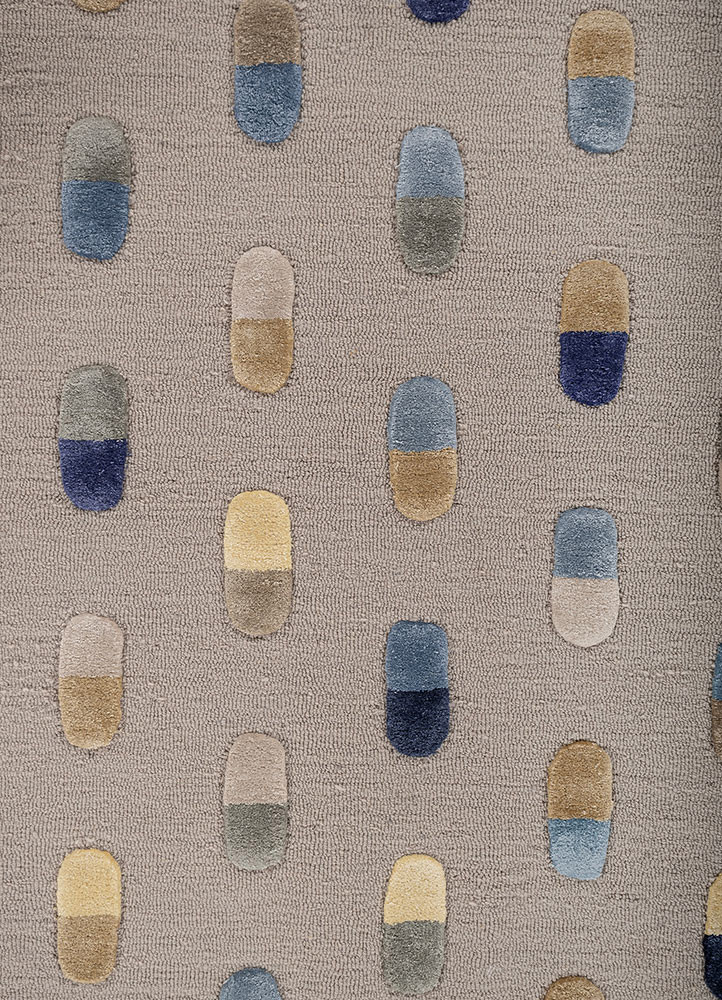placebo grey and black wool and viscose hand tufted Rug - CloseUp placebo grey and black wool and viscose hand tufted Rug - CloseUp