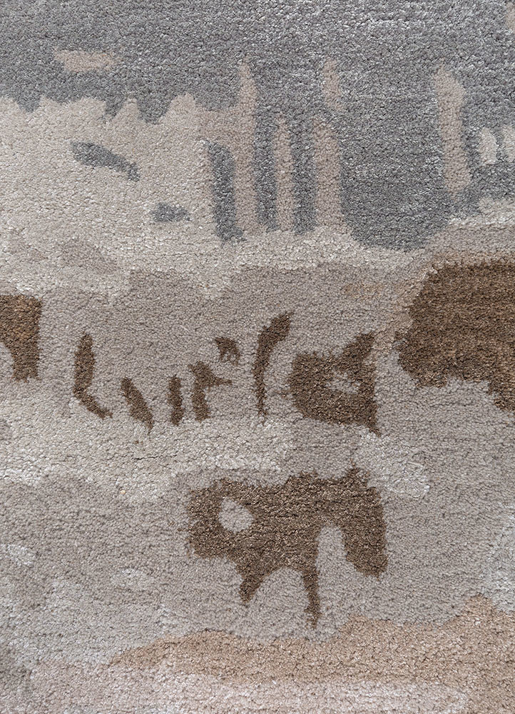 genesis grey and black wool and viscose hand tufted Rug - CloseUp genesis grey and black wool and viscose hand tufted Rug - CloseUp