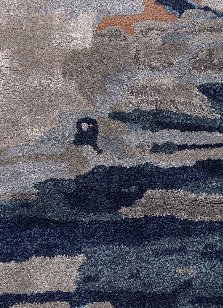 genesis grey and black wool and viscose hand tufted Rug - CloseUp genesis grey and black wool and viscose hand tufted Rug - CloseUp