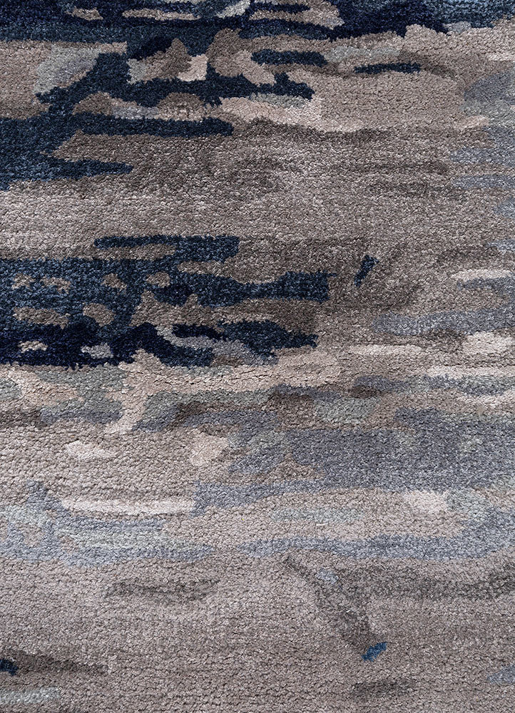 genesis grey and black wool and viscose hand tufted Rug - CloseUp genesis grey and black wool and viscose hand tufted Rug - CloseUp