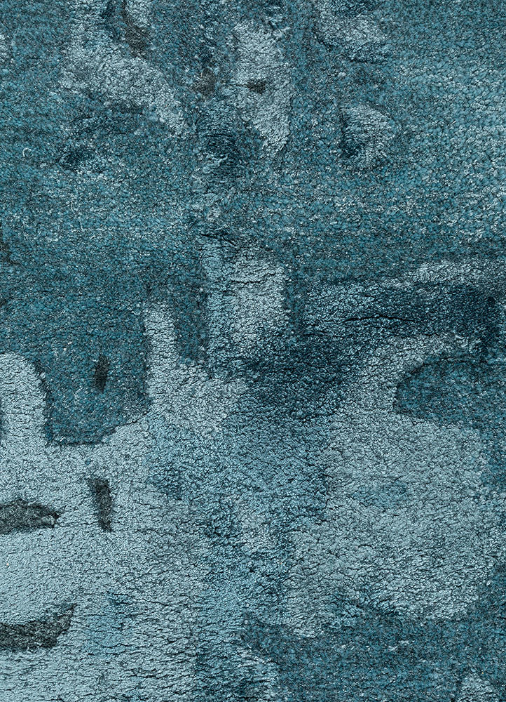 genesis blue wool and viscose hand tufted Rug - CloseUp genesis blue wool and viscose hand tufted Rug - CloseUp