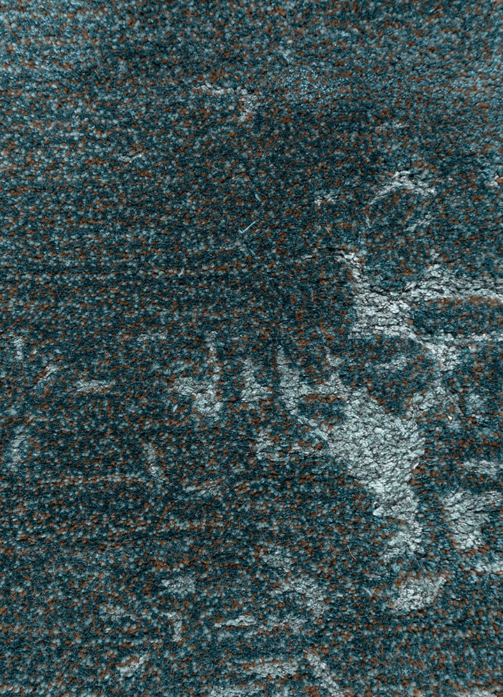 white noise blue wool and viscose hand tufted Rug - CloseUp white noise blue wool and viscose hand tufted Rug - CloseUp
