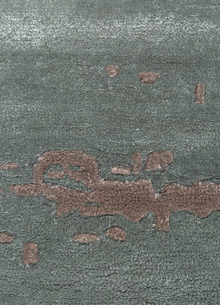 white noise blue wool and viscose hand tufted Rug - CloseUp white noise blue wool and viscose hand tufted Rug - CloseUp