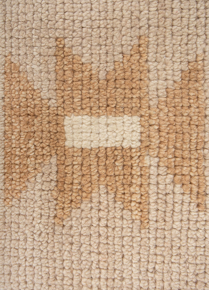 far east ivory wool hand knotted Rug - CloseUp far east ivory wool hand knotted Rug - CloseUp