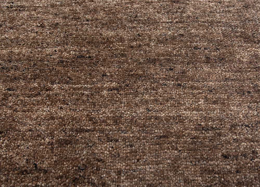 hula beige and brown wool hand knotted Rug - CloseUp