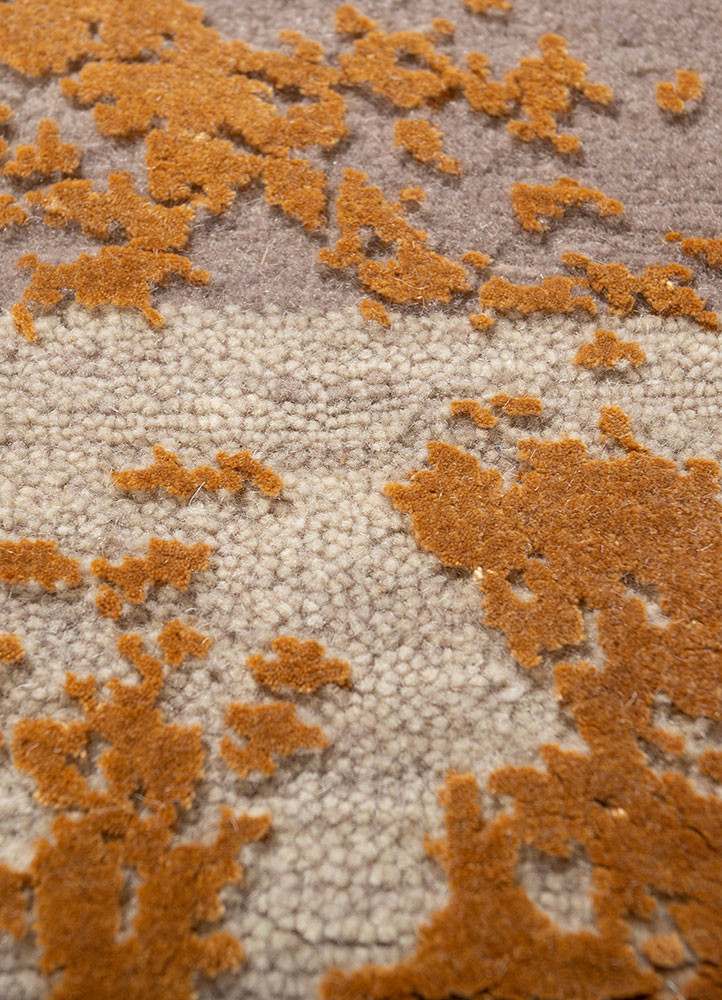 chaos theory by kavi grey and black wool hand knotted Rug - CloseUp