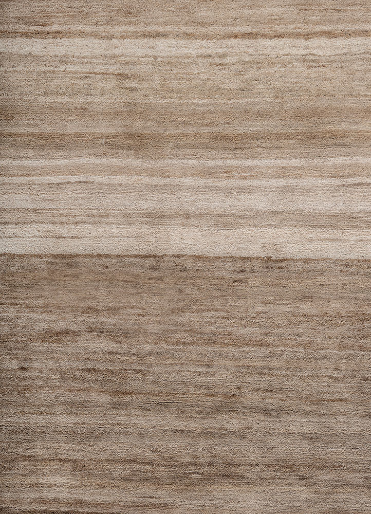kairos beige and brown nettle hand knotted Rug - CloseUp