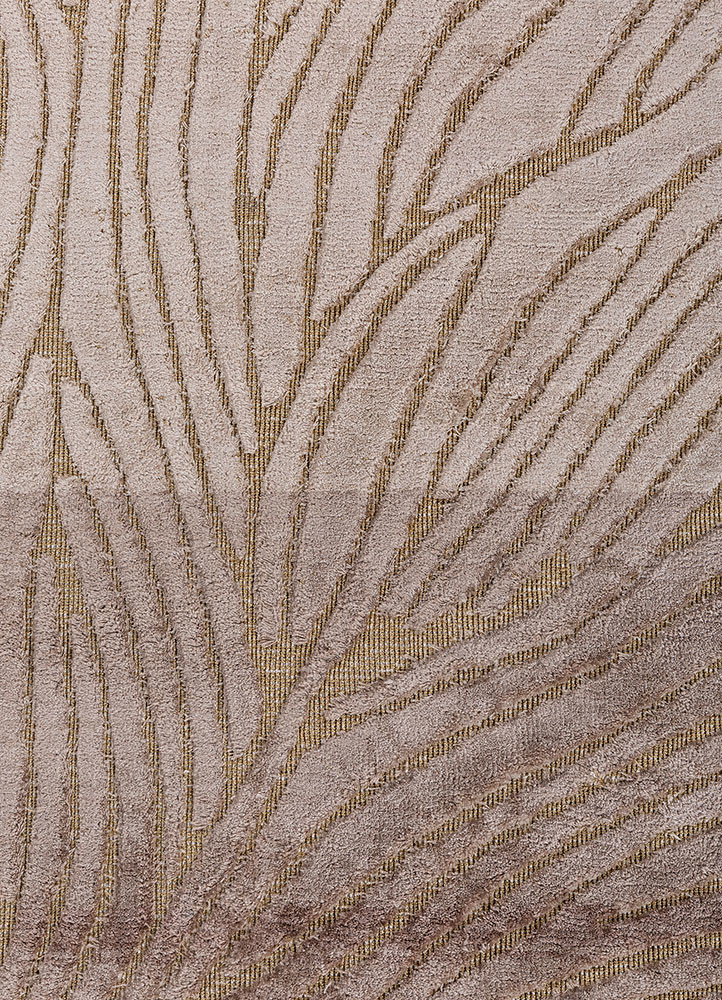 azalea gold bamboo silk and zari hand loom Rug - CloseUp azalea gold bamboo silk and zari hand loom Rug - CloseUp