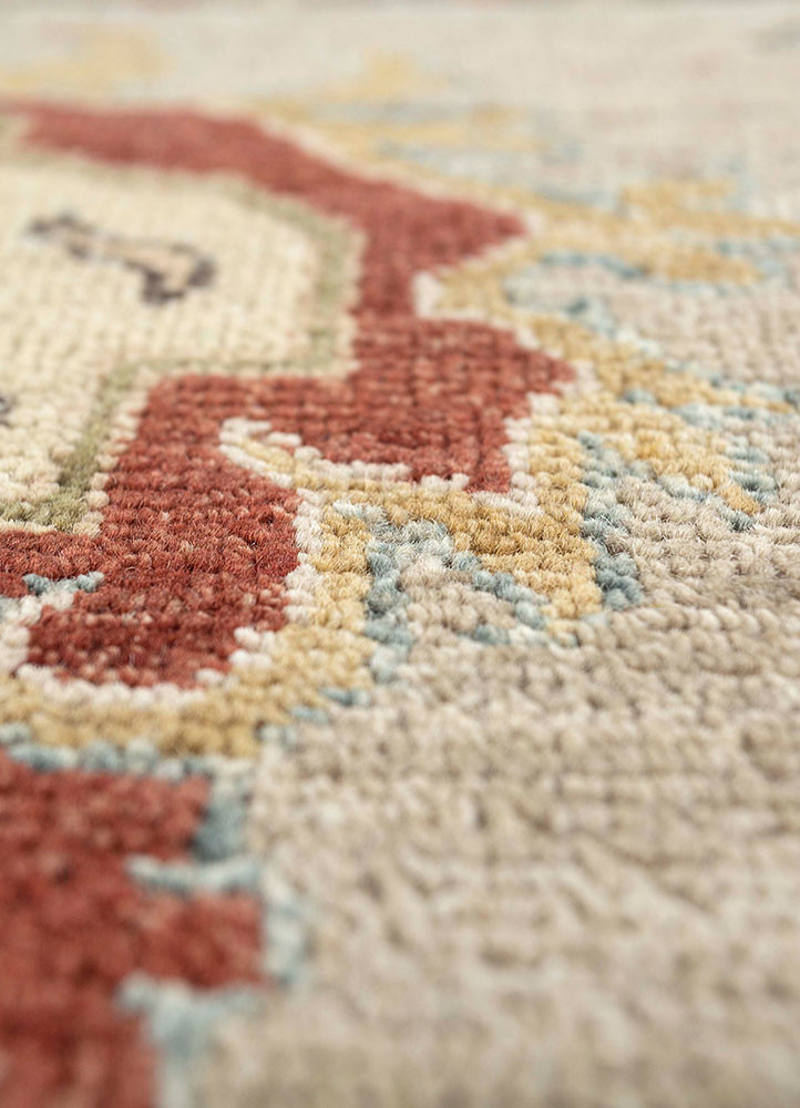 kairos beige and brown wool hand knotted Rug - CloseUp kairos beige and brown wool hand knotted Rug - CloseUp