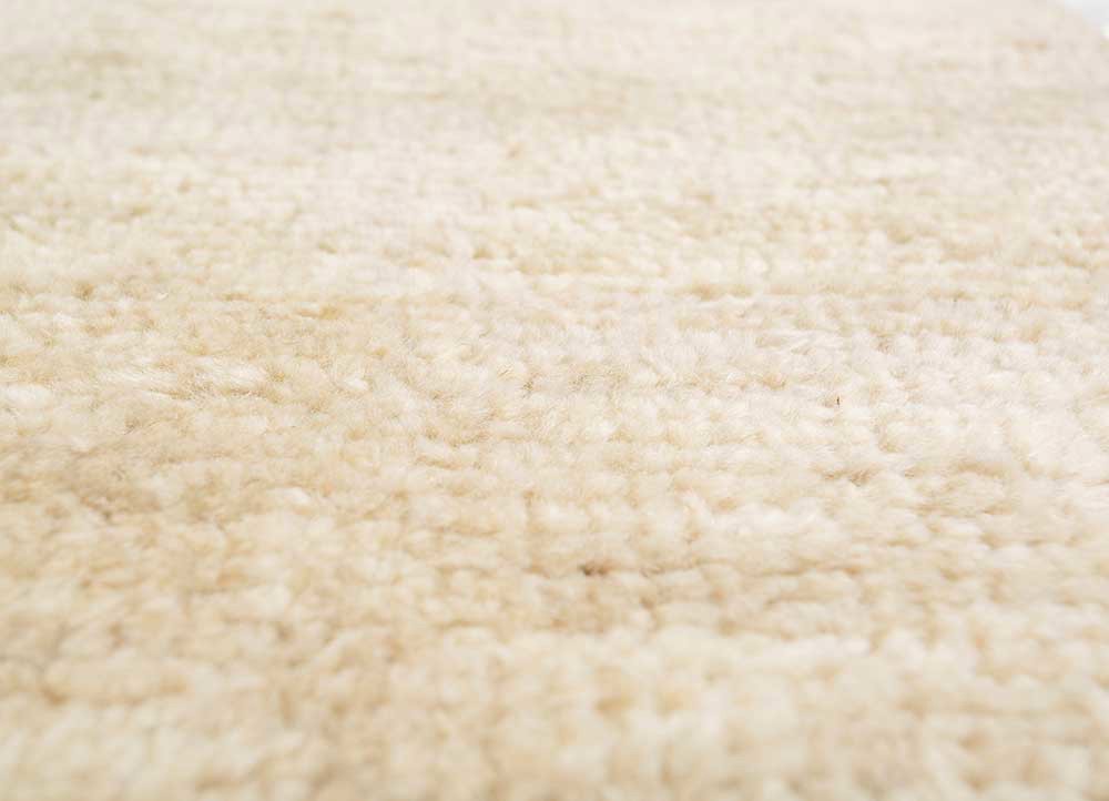 thyme beige and brown wool hand knotted Rug - CloseUp