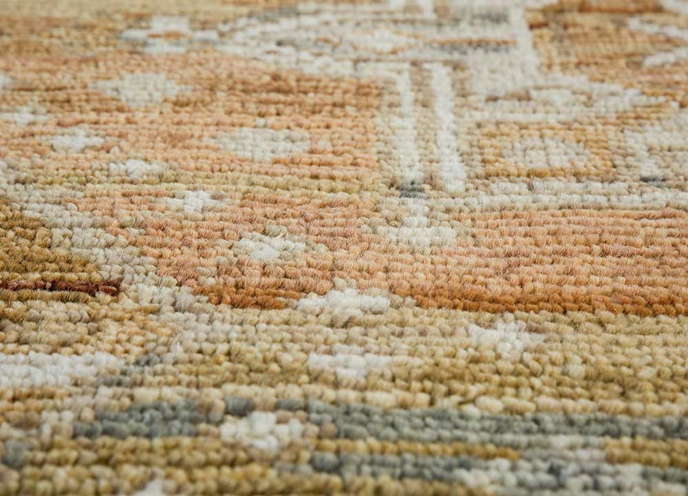 viscaya beige and brown wool hand knotted Rug - CloseUp