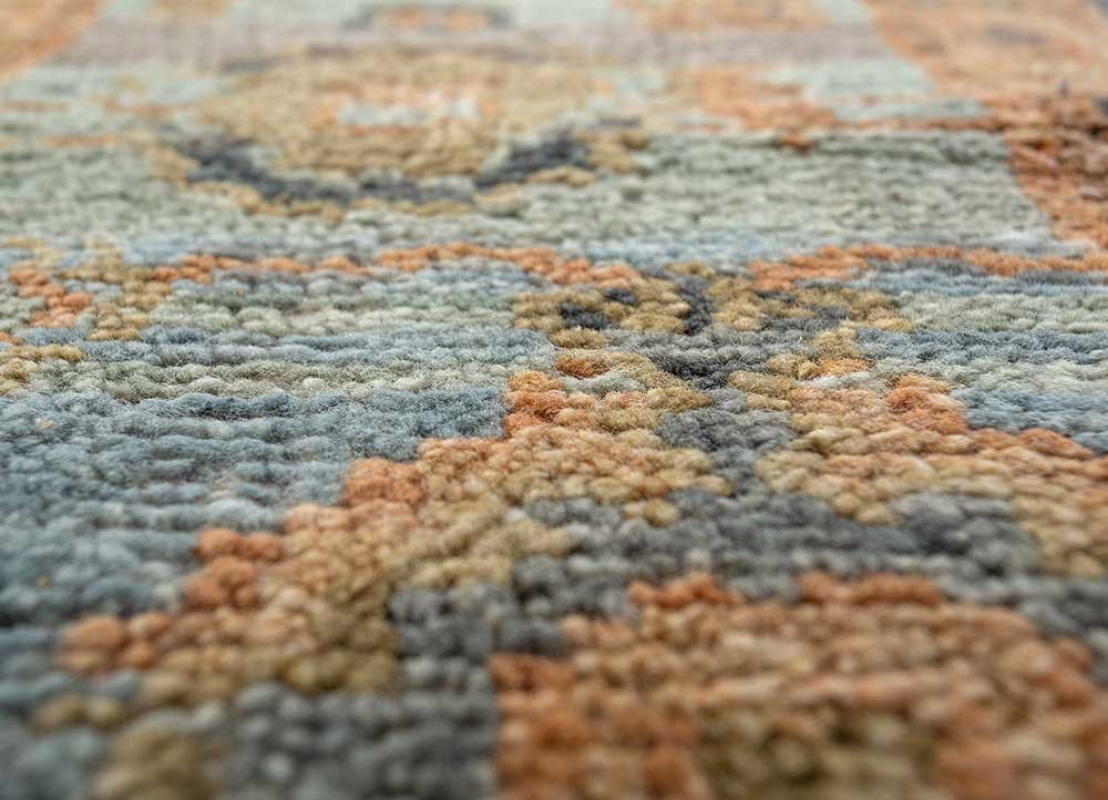viscaya blue wool hand knotted Rug - CloseUp viscaya blue wool hand knotted Rug - CloseUp