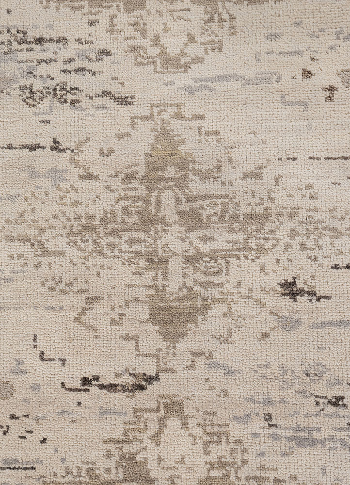 savana beige and brown wool hand knotted Rug - CloseUp savana beige and brown wool hand knotted Rug - CloseUp