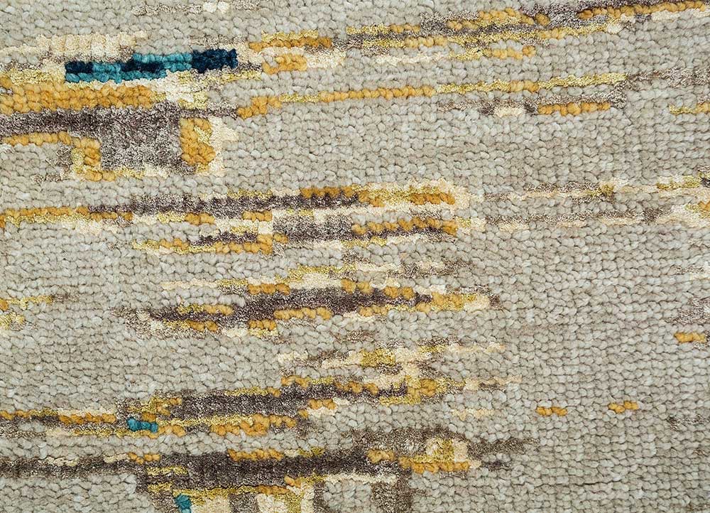 clan ivory wool and bamboo silk hand knotted Rug - CloseUp clan ivory wool and bamboo silk hand knotted Rug - CloseUp