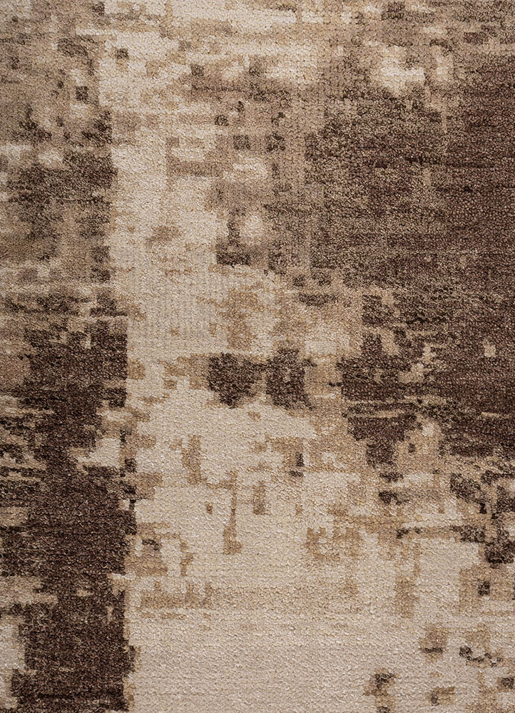 aprezo ivory wool and bamboo silk hand knotted Rug - CloseUp