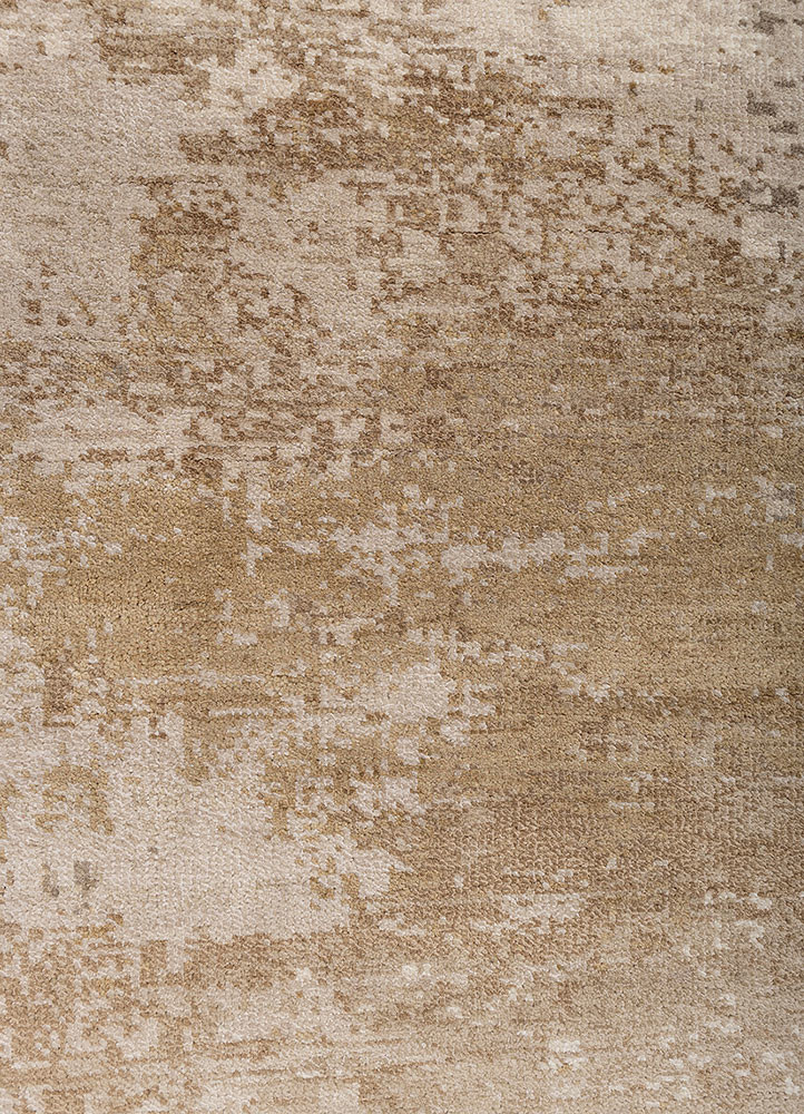 aprezo ivory wool and bamboo silk hand knotted Rug - CloseUp