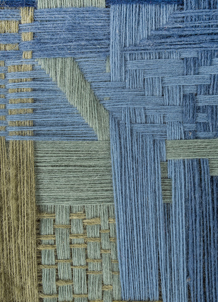 wall installation blue wool and silk wall art WALL ART & TAPESTRY - CloseUp