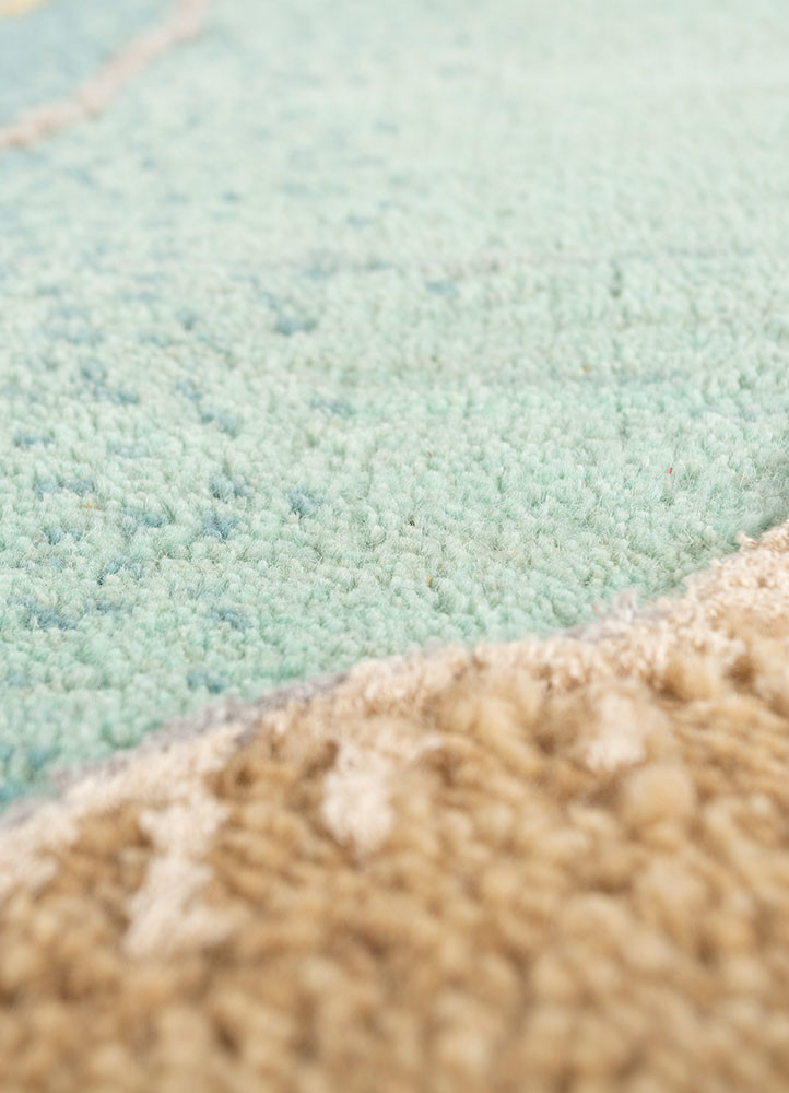 aprezo blue wool and bamboo silk hand knotted Rug - CloseUp aprezo blue wool and bamboo silk hand knotted Rug - CloseUp