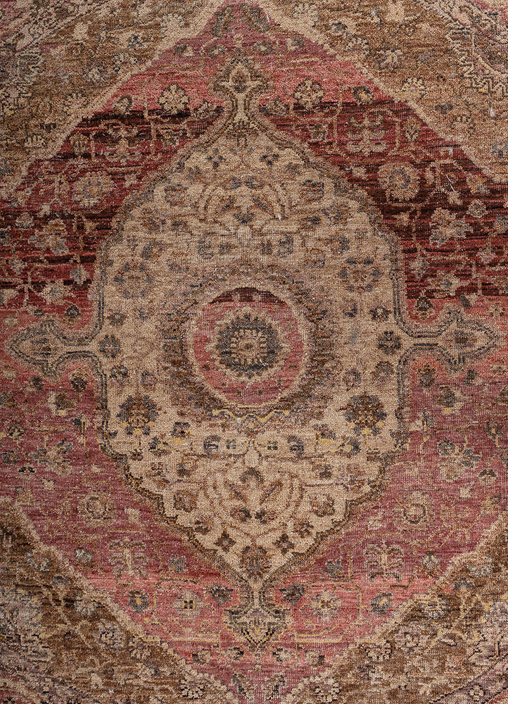someplace in time red and orange afghan wool hand knotted Rug - CloseUp someplace in time red and orange afghan wool hand knotted Rug - CloseUp