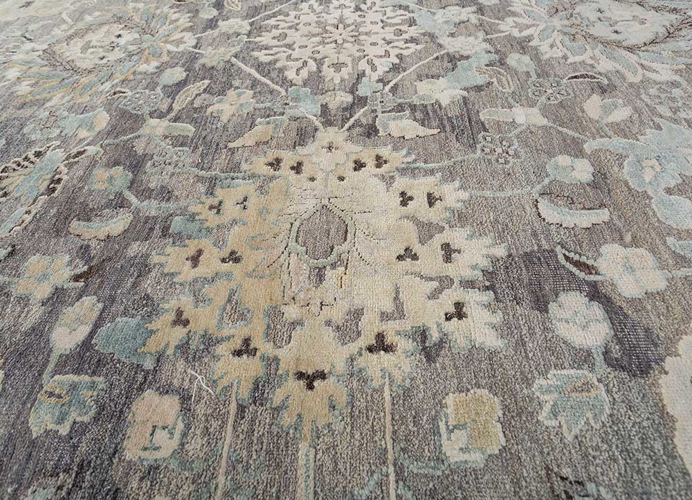 viscaya blue afghan wool and silk hand knotted Rug - CloseUp viscaya blue afghan wool and silk hand knotted Rug - CloseUp