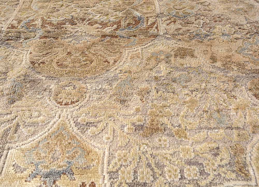 viscaya blue afghan wool and silk hand knotted Rug - CloseUp viscaya blue afghan wool and silk hand knotted Rug - CloseUp