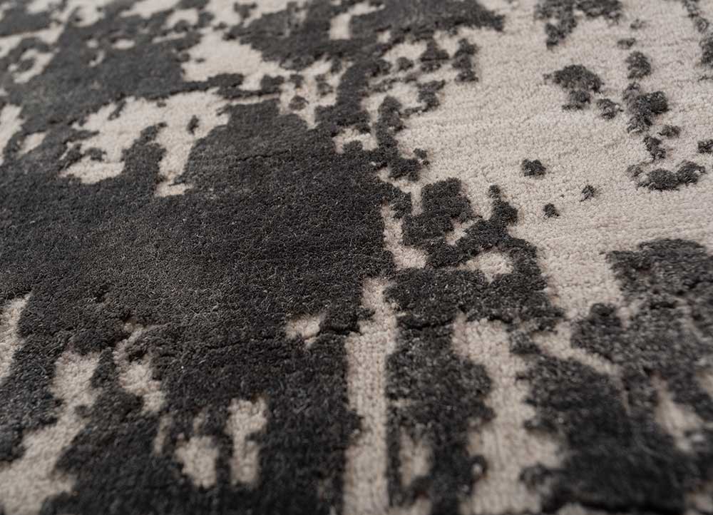 chaos theory by kavi ivory wool and bamboo silk hand knotted Rug - CloseUp chaos theory by kavi ivory wool and bamboo silk hand knotted Rug - CloseUp