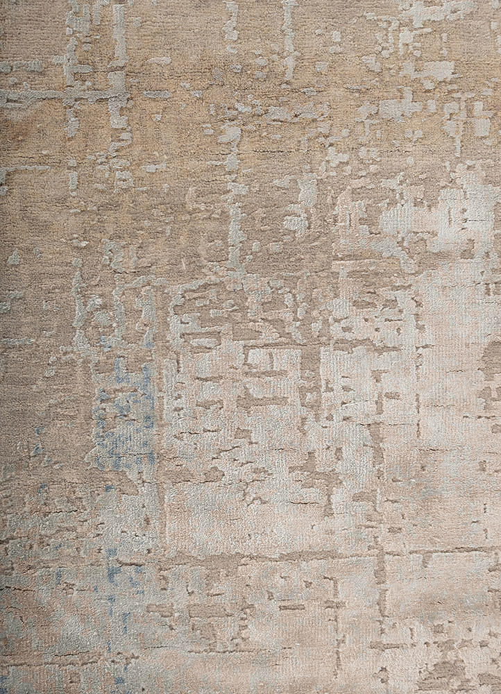 aprezo ivory wool and bamboo silk hand knotted Rug - CloseUp aprezo ivory wool and bamboo silk hand knotted Rug - CloseUp