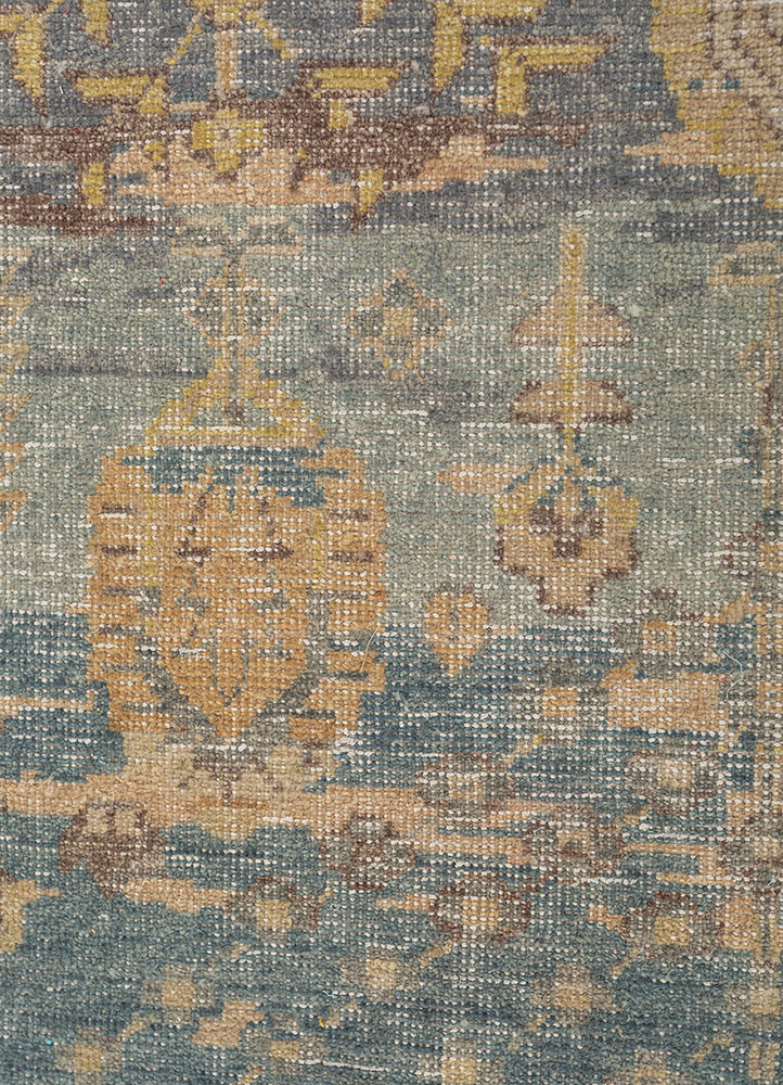 viscaya blue wool hand knotted Rug - CloseUp viscaya blue wool hand knotted Rug - CloseUp