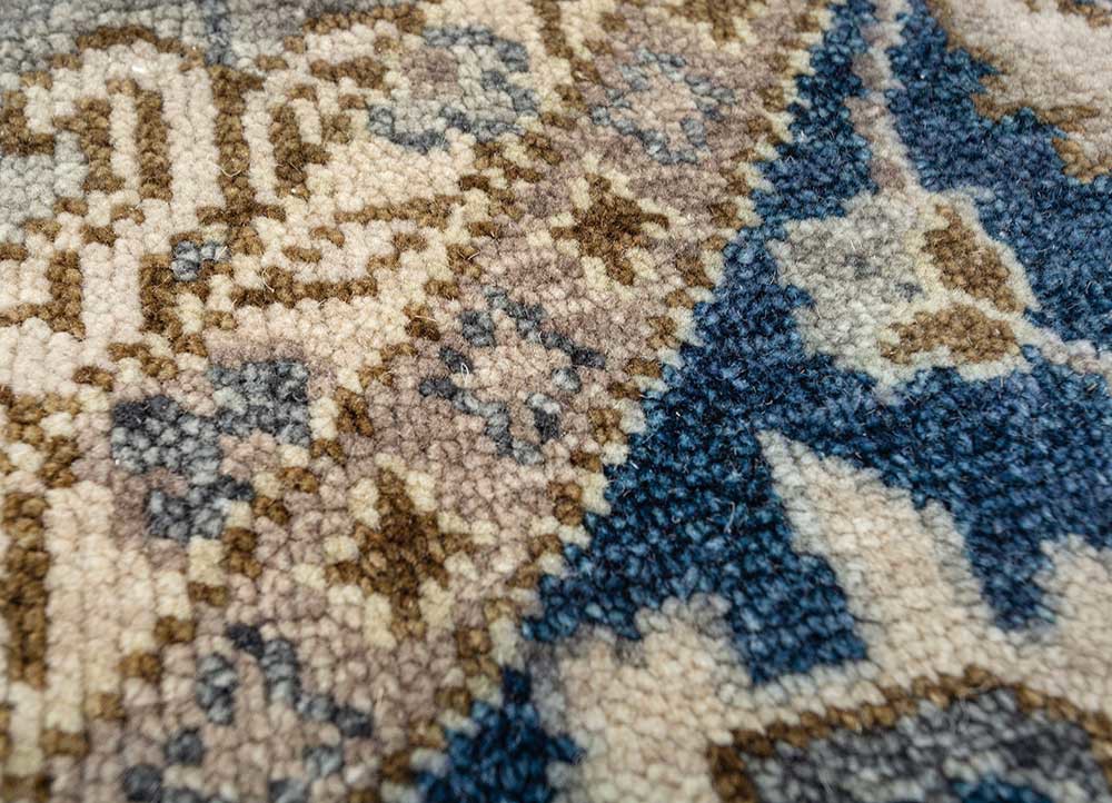 savana blue wool hand knotted Rug - CloseUp savana blue wool hand knotted Rug - CloseUp