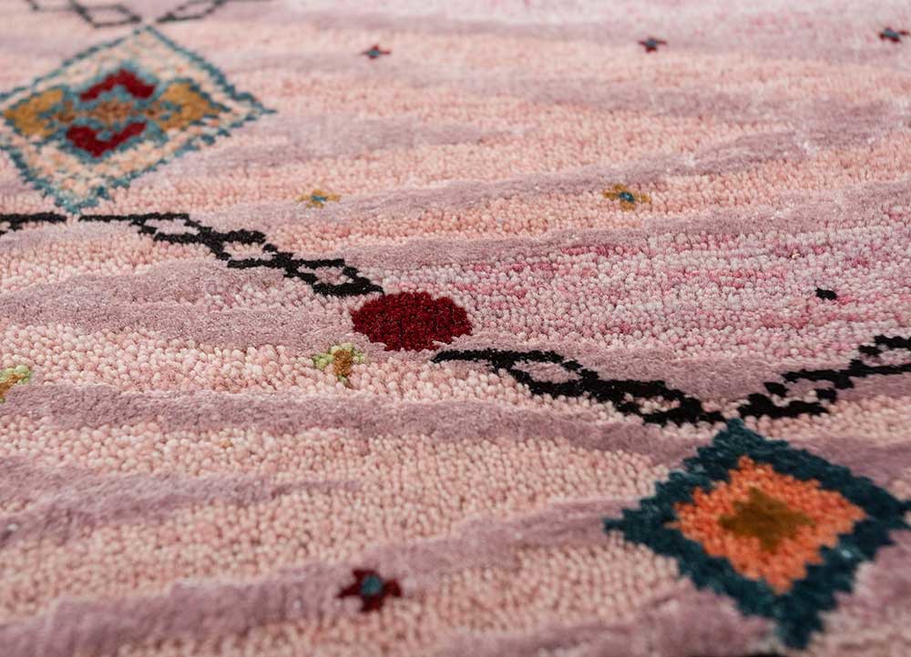 freedom manchaha pink and purple wool and bamboo silk hand knotted Rug - CloseUp freedom manchaha pink and purple wool and bamboo silk hand knotted Rug - CloseUp