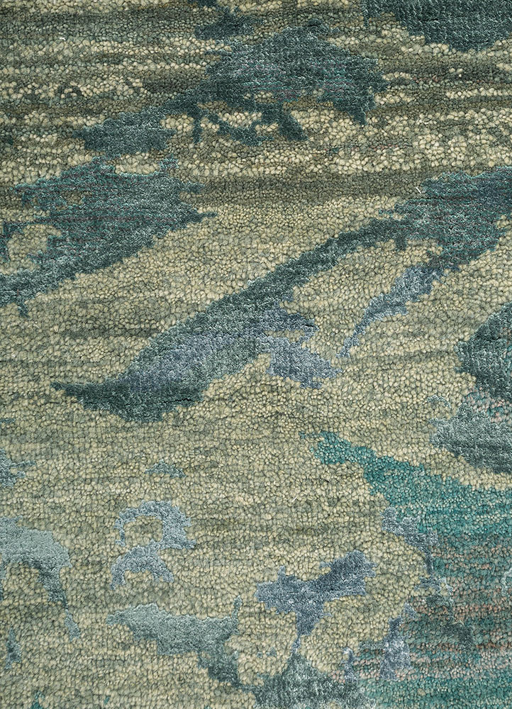 manchaha green wool and bamboo silk hand knotted Rug - CloseUp manchaha green wool and bamboo silk hand knotted Rug - CloseUp